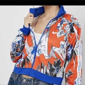 Nike Hyper Femme floral blue cropped track jacket